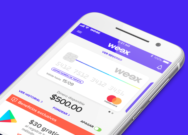 weex wallet app mockup